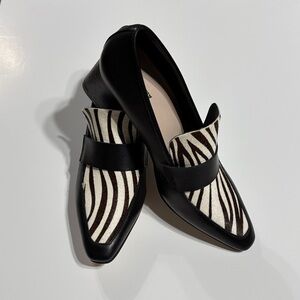 Women’s All Black Pony Hair Shoes Size 8